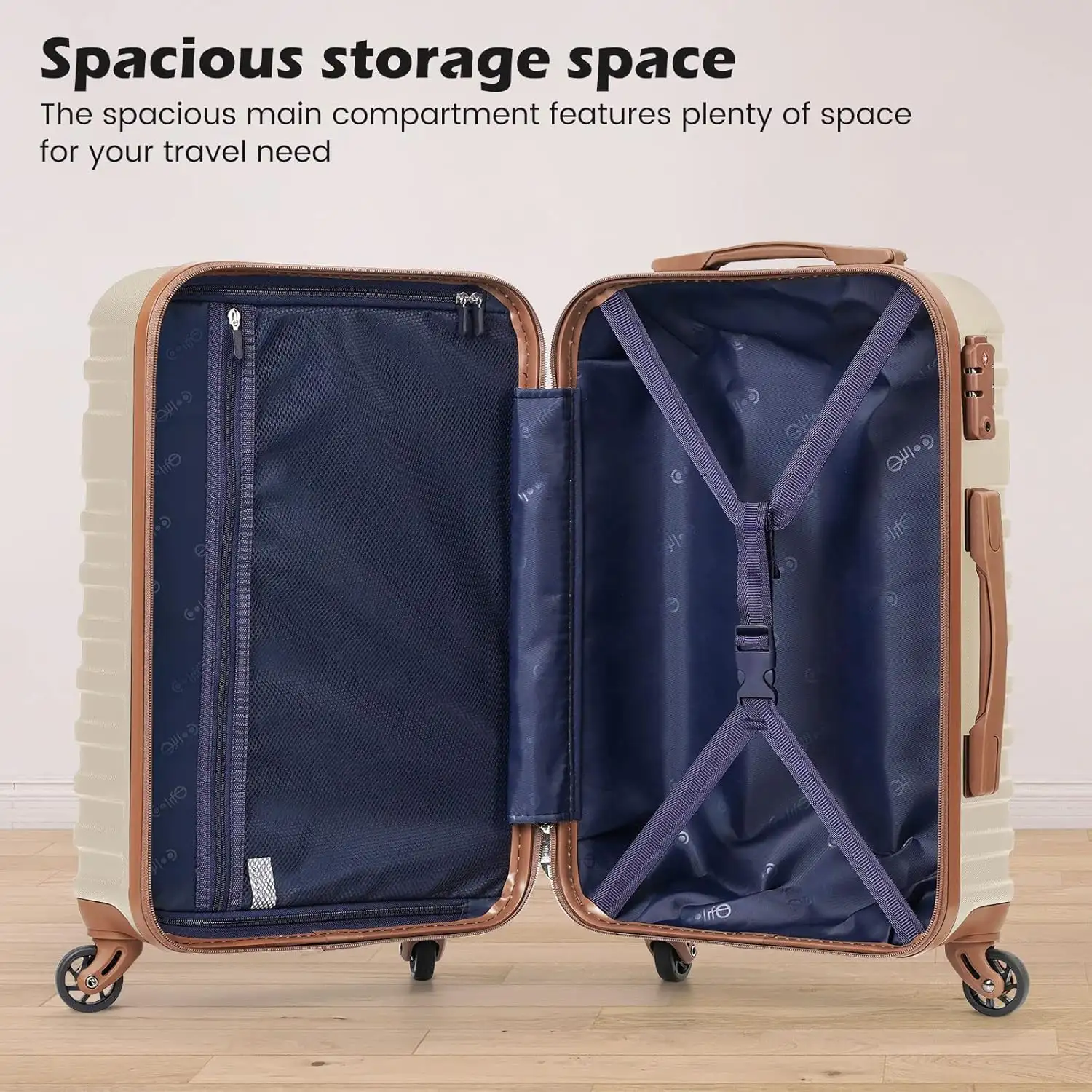 Coolife Suitcase Set 3 Piece Carry On Hardside Luggage with TSA Lock Spinner Wheels (White, S(20in)) - 81lPts8MHiL._AC_SL1500_